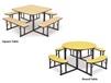 SQUARE &amp; ROUND CAFETERIA TABLES
