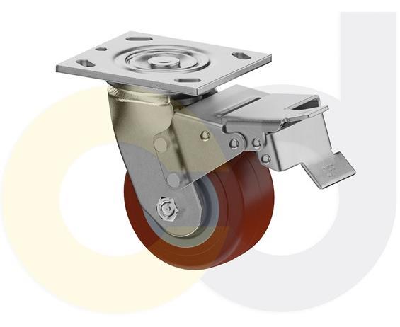 ZINC PLATED CASTERS - THERMO-URETHANE WHEELS