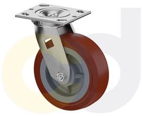 ZINC PLATED CASTERS - THERMO-URETHANE WHEELS