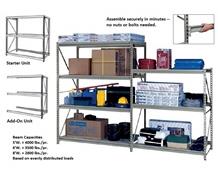 HEAVY-DUTY Z-BEAM STORAGE RACK-ADD-ON UNITS W/O DECKING