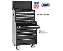 5-DRAWER TOOL CHEST & 6 DRAWER ROLLING CABINET