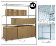 STATIONARY CHROME WIRE SHELVING