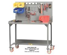 ALL-WELDED MOBILE WORKBENCHES WITH BACKSTOPS AND END STOPS
