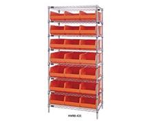 Quantum Storage Economy Shelf Storage Units with Bins, Red